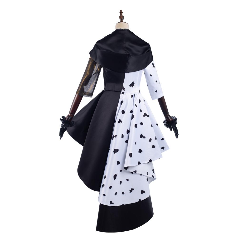 Cruella Cruella de Vil Cosplay Costume Dress Outfits Halloween Carnival Suit
