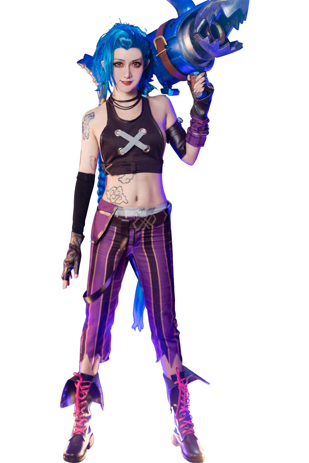 Arcane: League of Legend Jinx Fullset Outfits Halloween Carnival Cosplay Costume