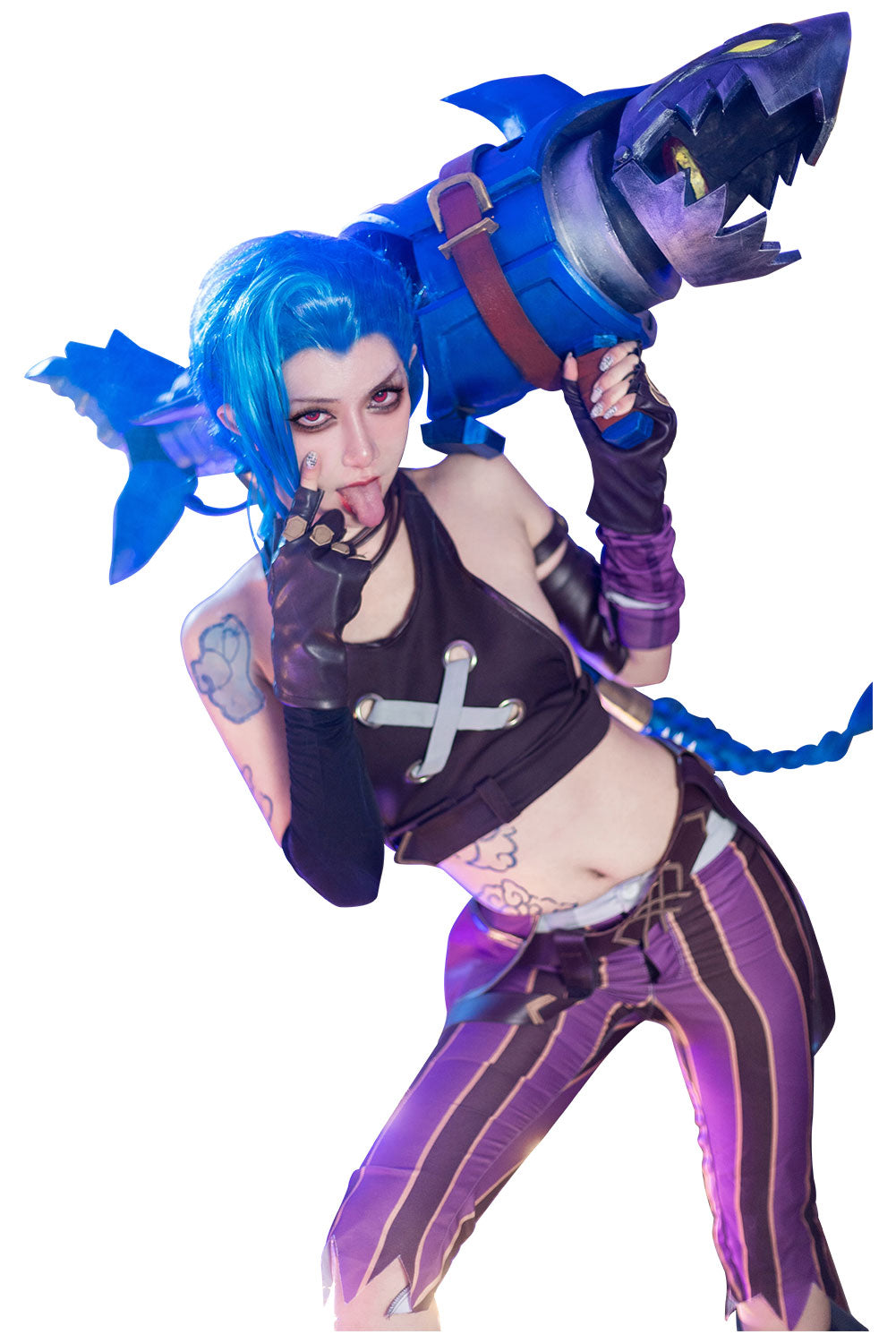 Arcane: League of Legend Jinx Fullset Outfits Halloween Carnival Cosplay Costume