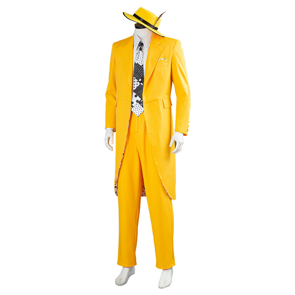 The Mask Jim Carrey Stanley Ipkiss Yellow Cosplay Costume Outfits Halloween Carnival Suit
