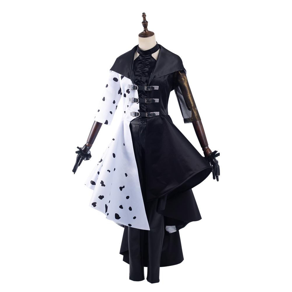 Cruella Cruella de Vil Cosplay Costume Dress Outfits Halloween Carnival Suit