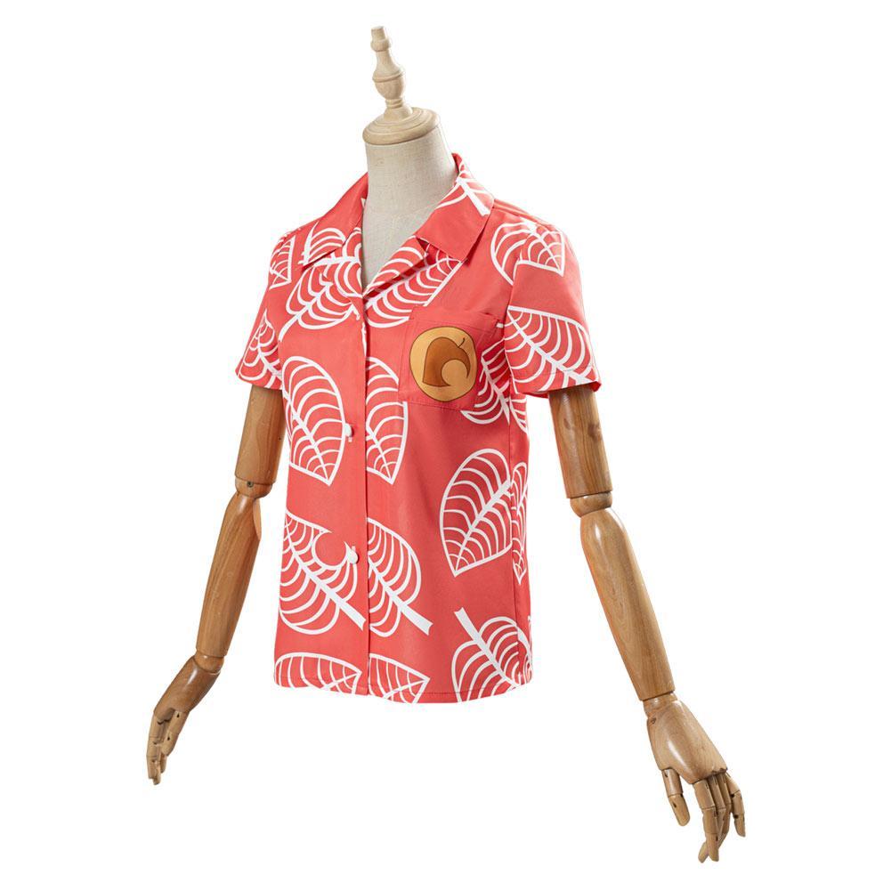 Animal Crossing Isabelle Cosplay Costume Women Short Sleeve Shirts Top