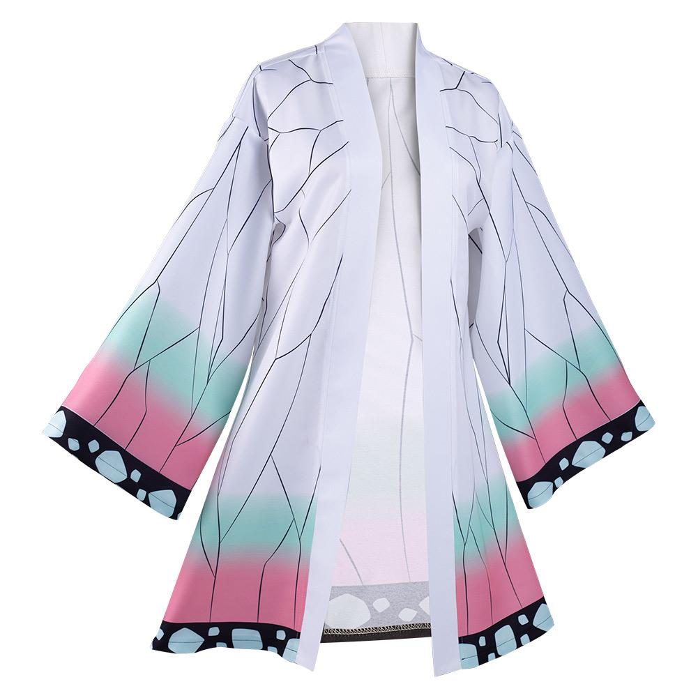 Kimetsu no Yaiba Kochou Shinobu Cosplay Costume Cloak Earings Belt Outfits Halloween Carnival Suit