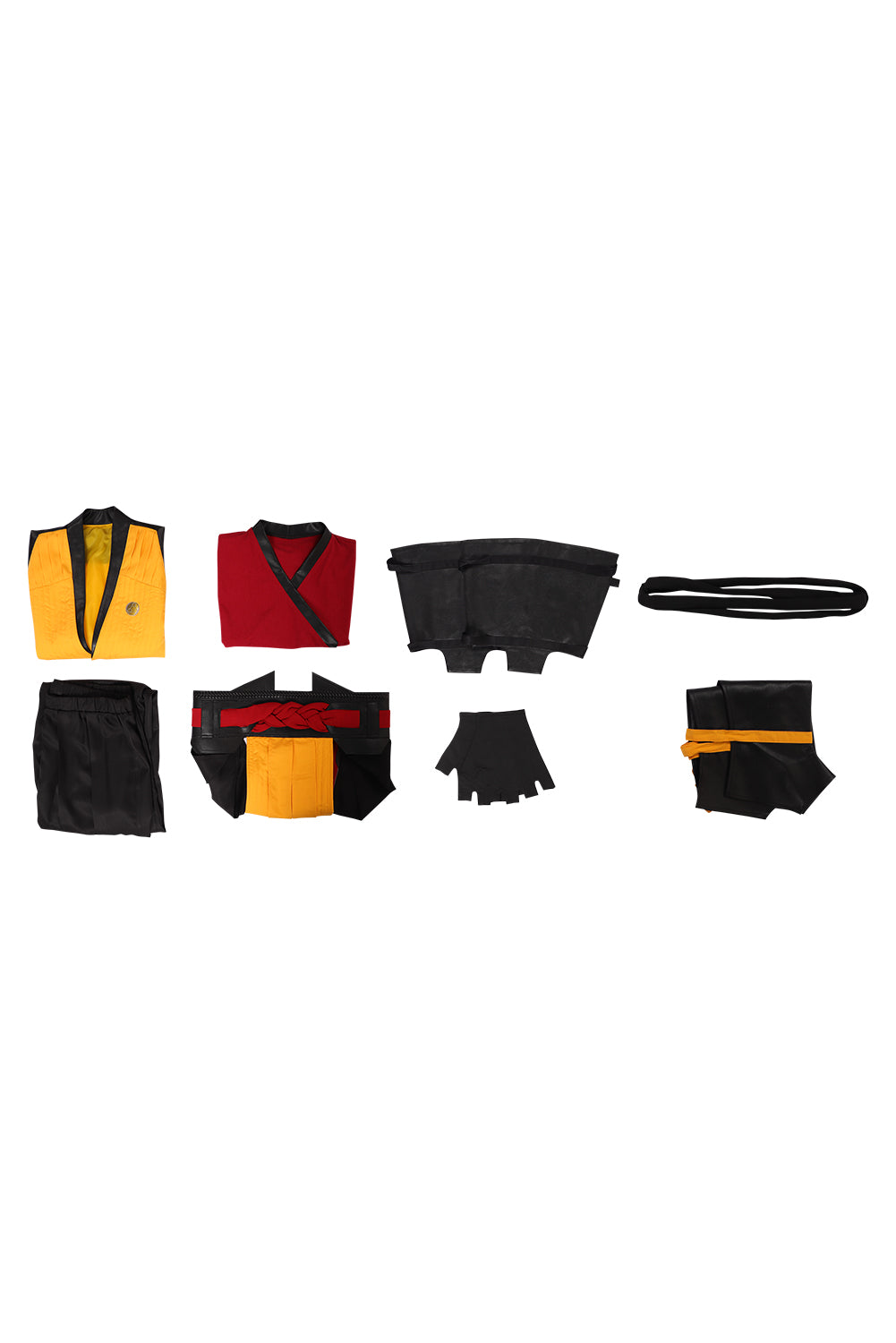 Mortal Kombat Scorpion Vest Pants Belt Set Outfits Halloween Carnival Suit Cosplay Costume