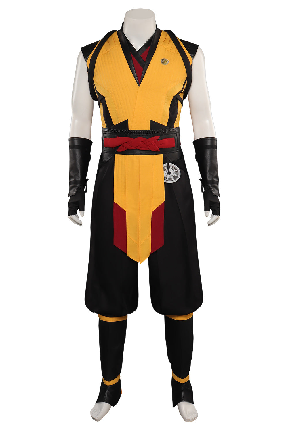 Mortal Kombat Scorpion Vest Pants Belt Set Outfits Halloween Carnival Suit Cosplay Costume