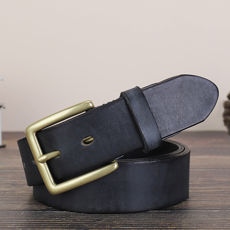 Pin buckle top layer cowhide casual retro pants belt accessories(3 color)