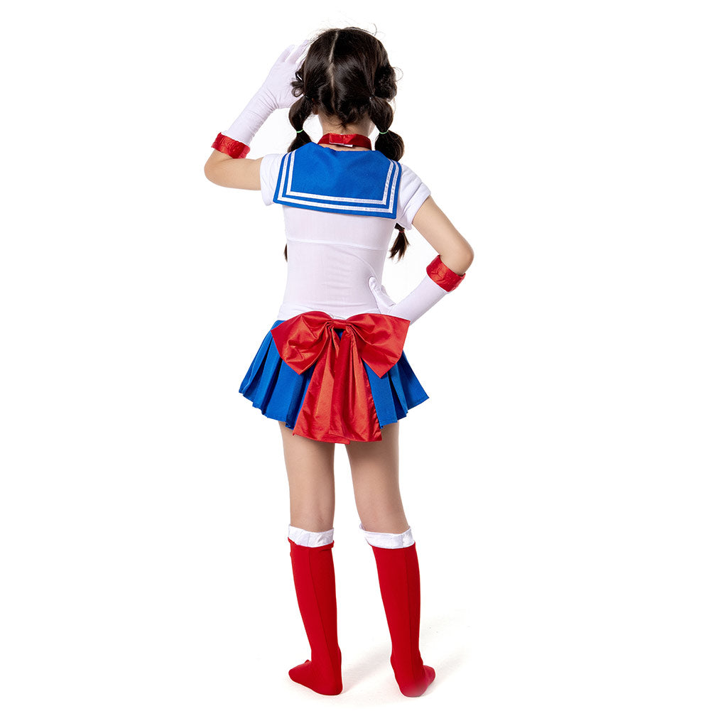 Sailor Moon-Tsukino Usagi Kids Cosplay Costume Skirt Dress Outfit Set Festival Carnival Christmas