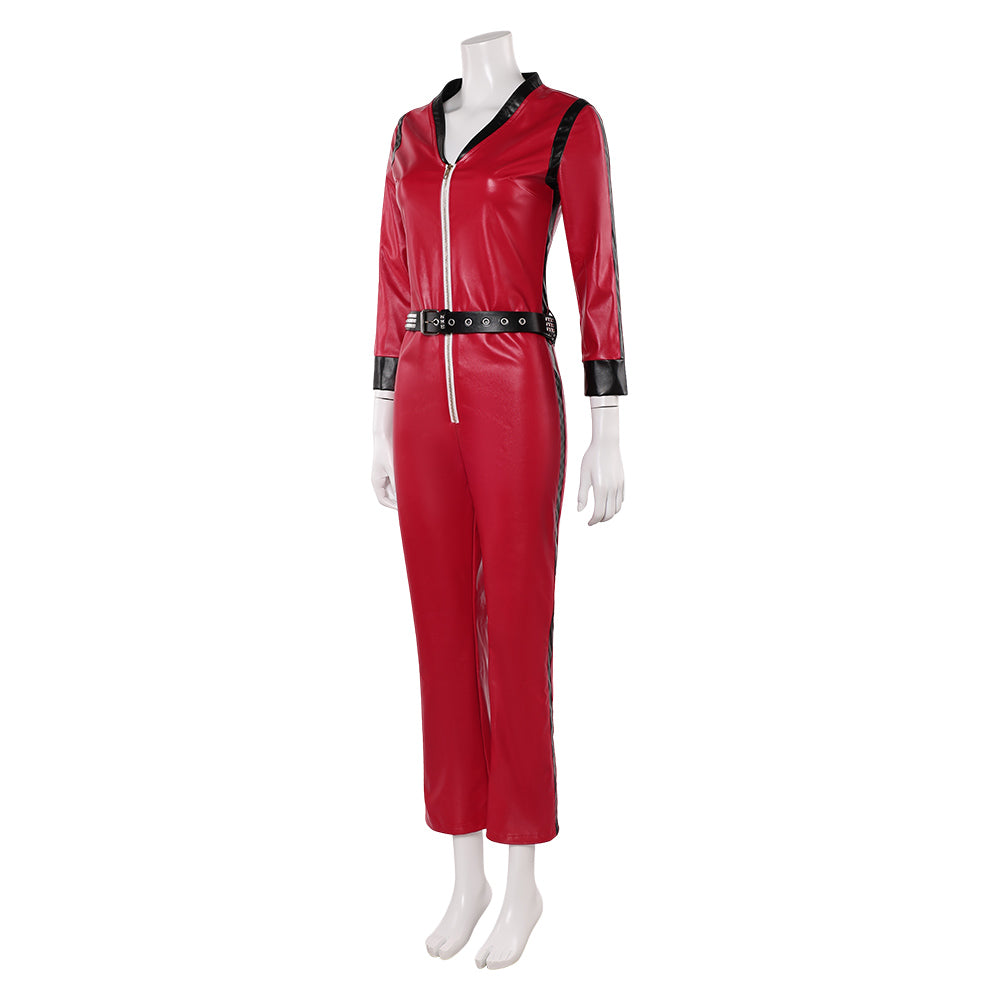 The Runways Jone Jett Women Red Leather Jumpsuit Halloween Carnival Party Cosplay Costume
