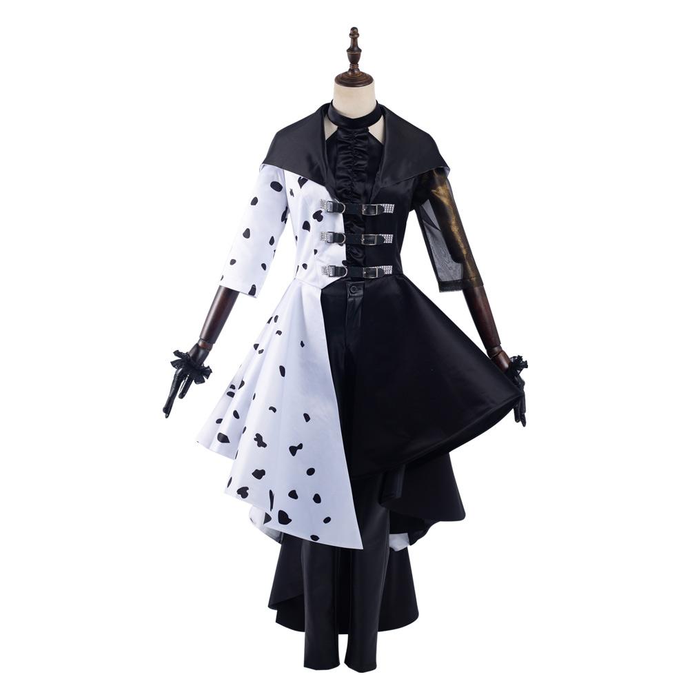 Cruella Cruella de Vil Cosplay Costume Dress Outfits Halloween Carnival Suit