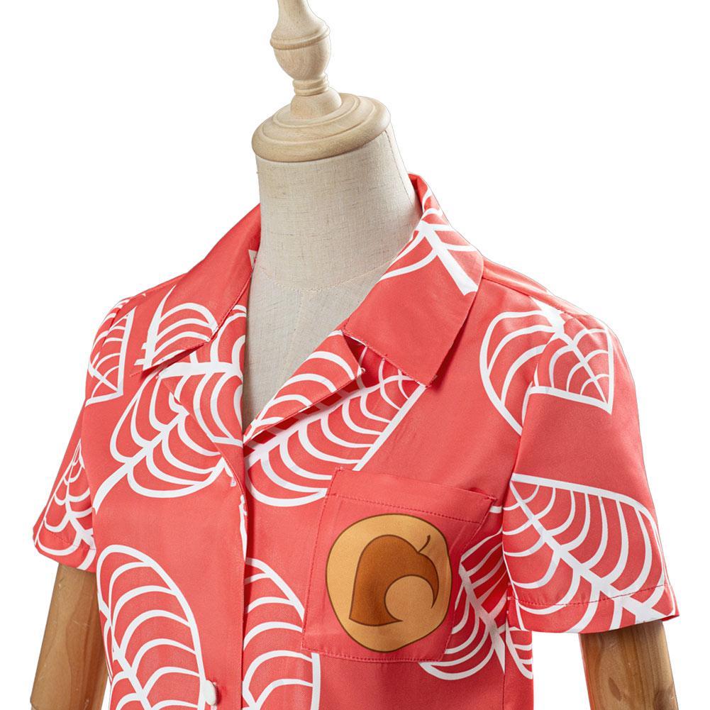 Animal Crossing Isabelle Cosplay Costume Women Short Sleeve Shirts Top