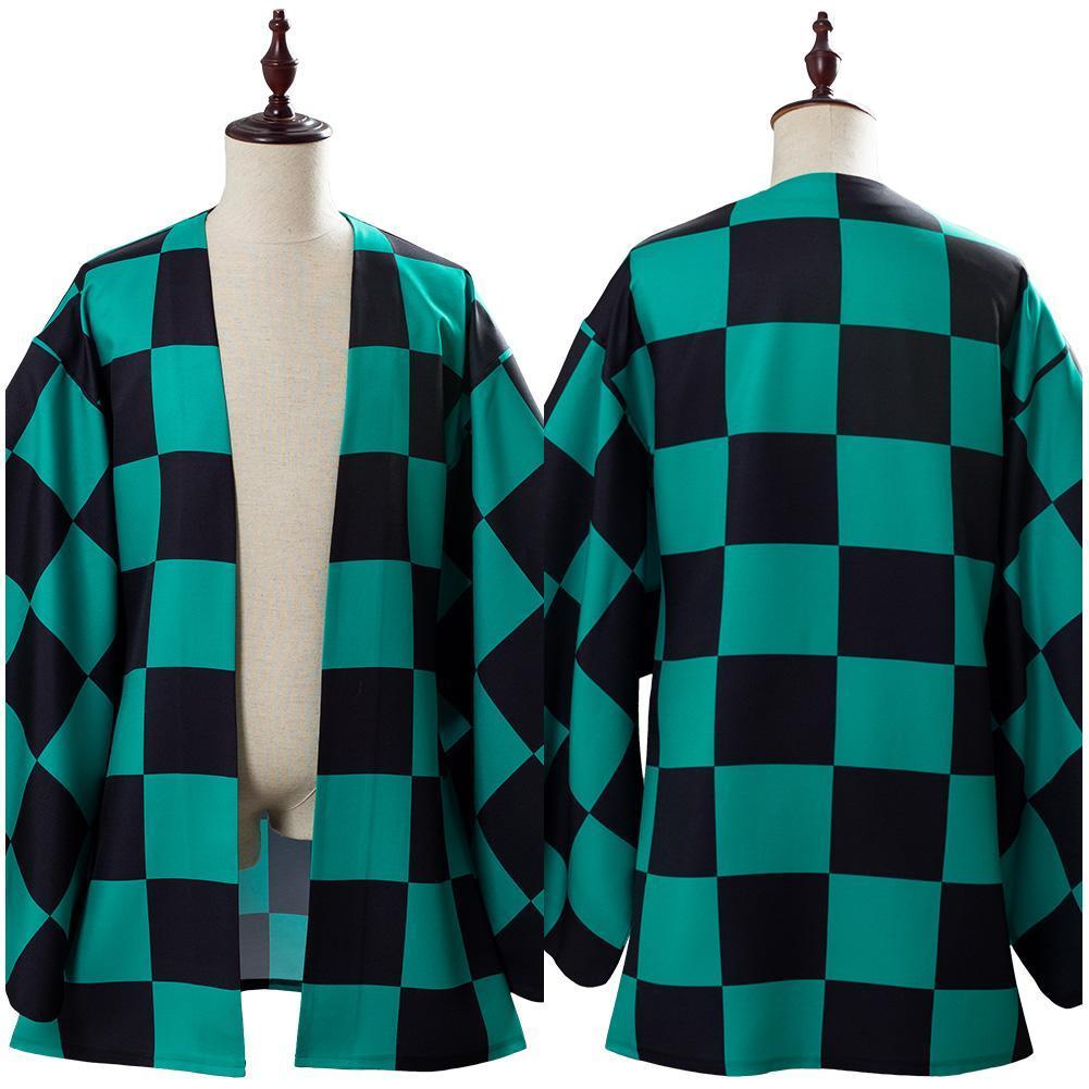 Demon Slayer Kamado Tanjirou Kids Boys Kimono Coat Cosplay Costume