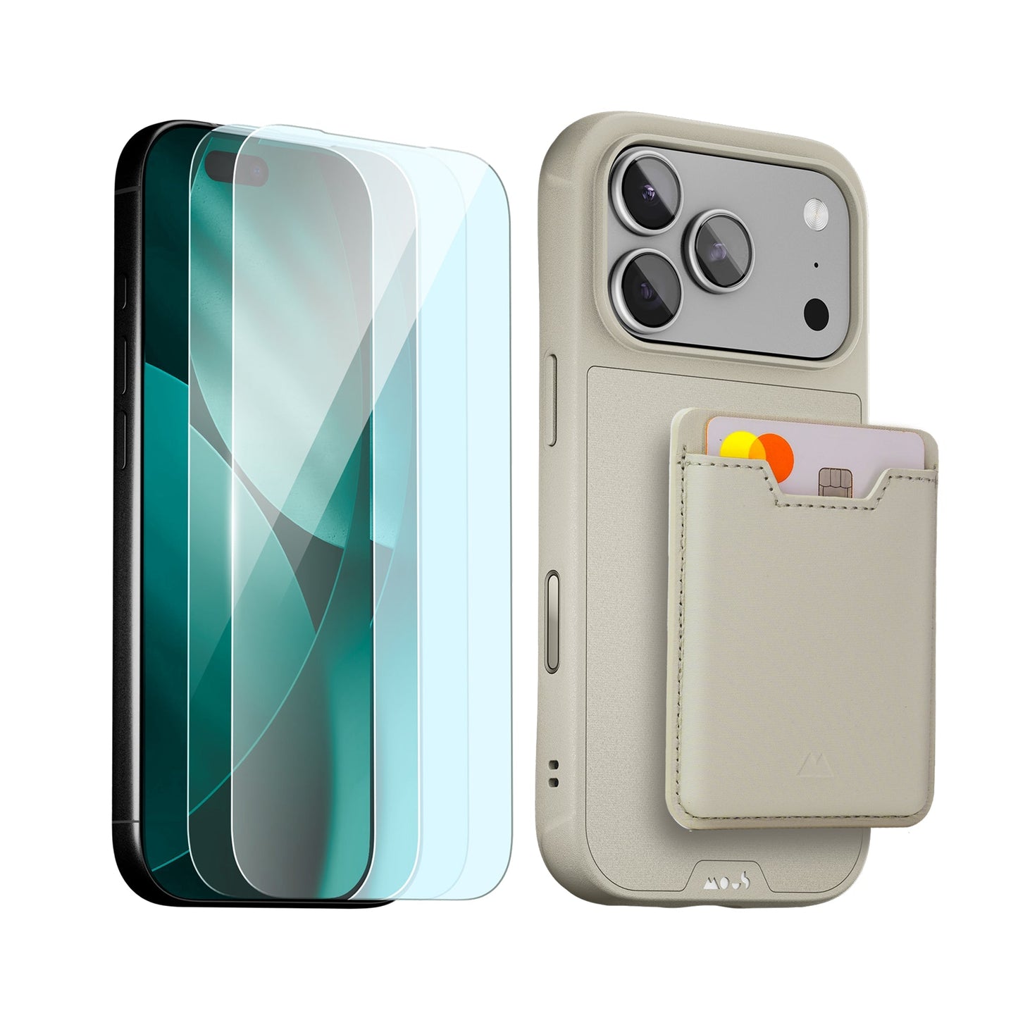 Stone Protective Case, Screen Protector and Card Wallet - iPhone Starter Kit