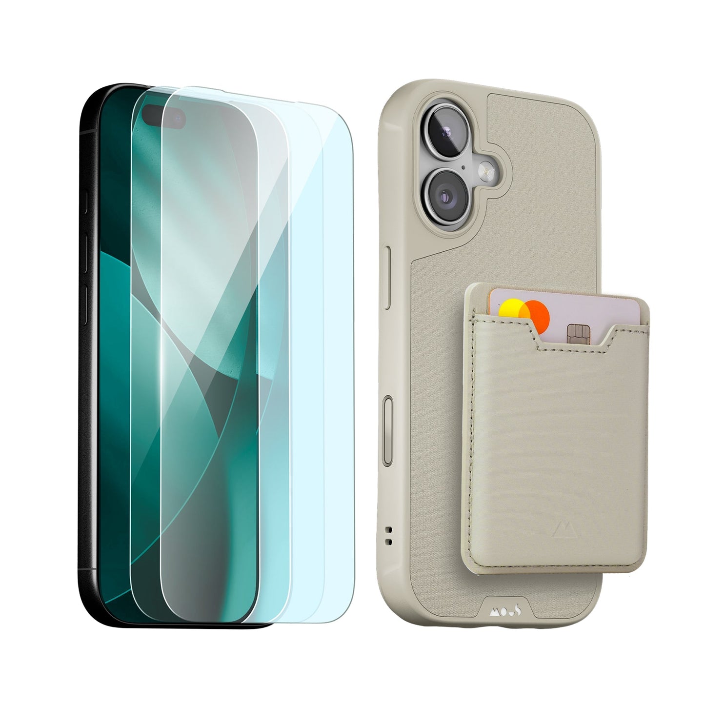 Stone Protective Case, Screen Protector and Card Wallet - iPhone Starter Kit