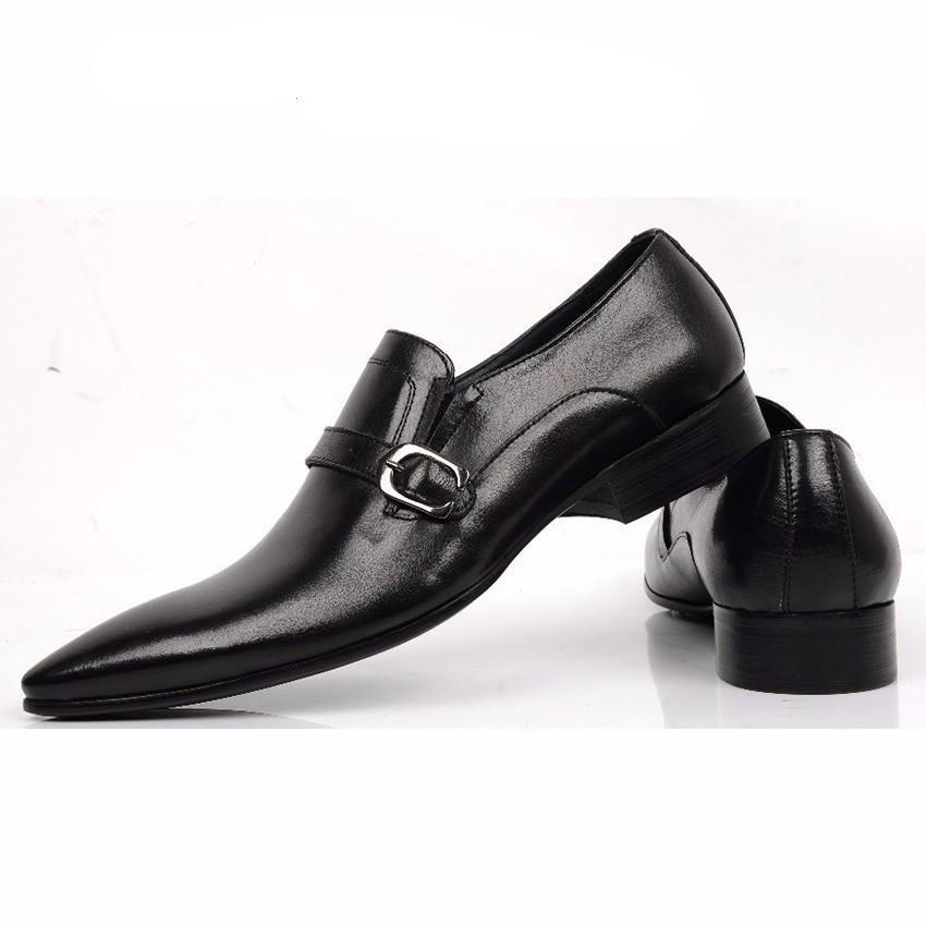 Elegant Vintage Style Men Loafers Shoes with Leather Strap and Buckle