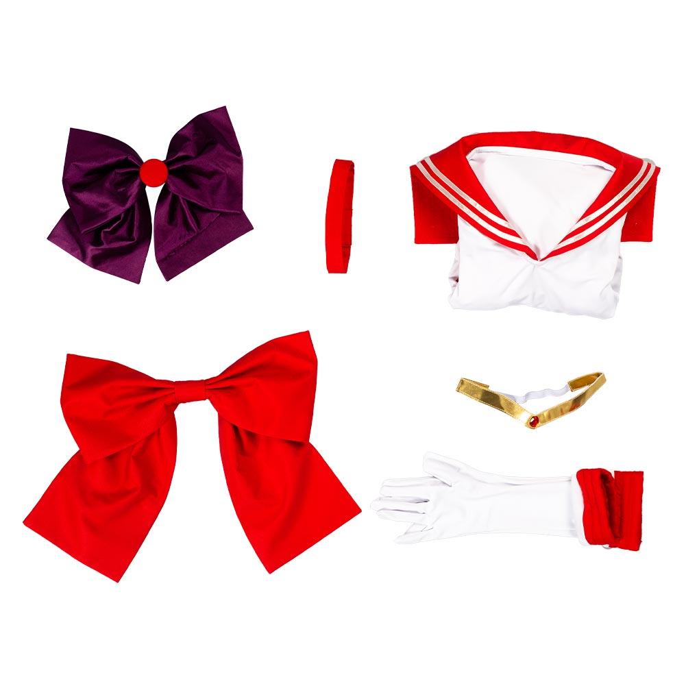 Sailor Moon Hino Rei Uniform Cosplay Skirt Dress Outfit Set Christmas Costume Festival Carnival