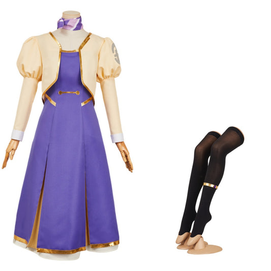 Apocalypse Hotel Yachiyo Women Purple Dress Halloween Carnival Party Cosplay Costume