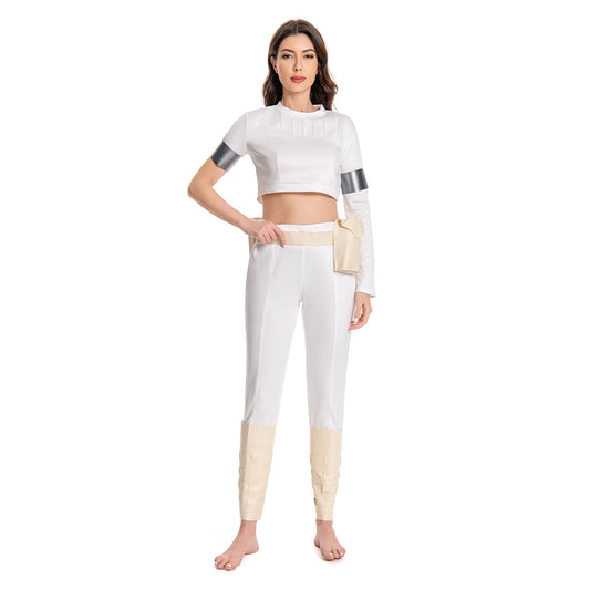 Padme Amidala White Outfits Cosplay Costume Halloween Carnival Suit