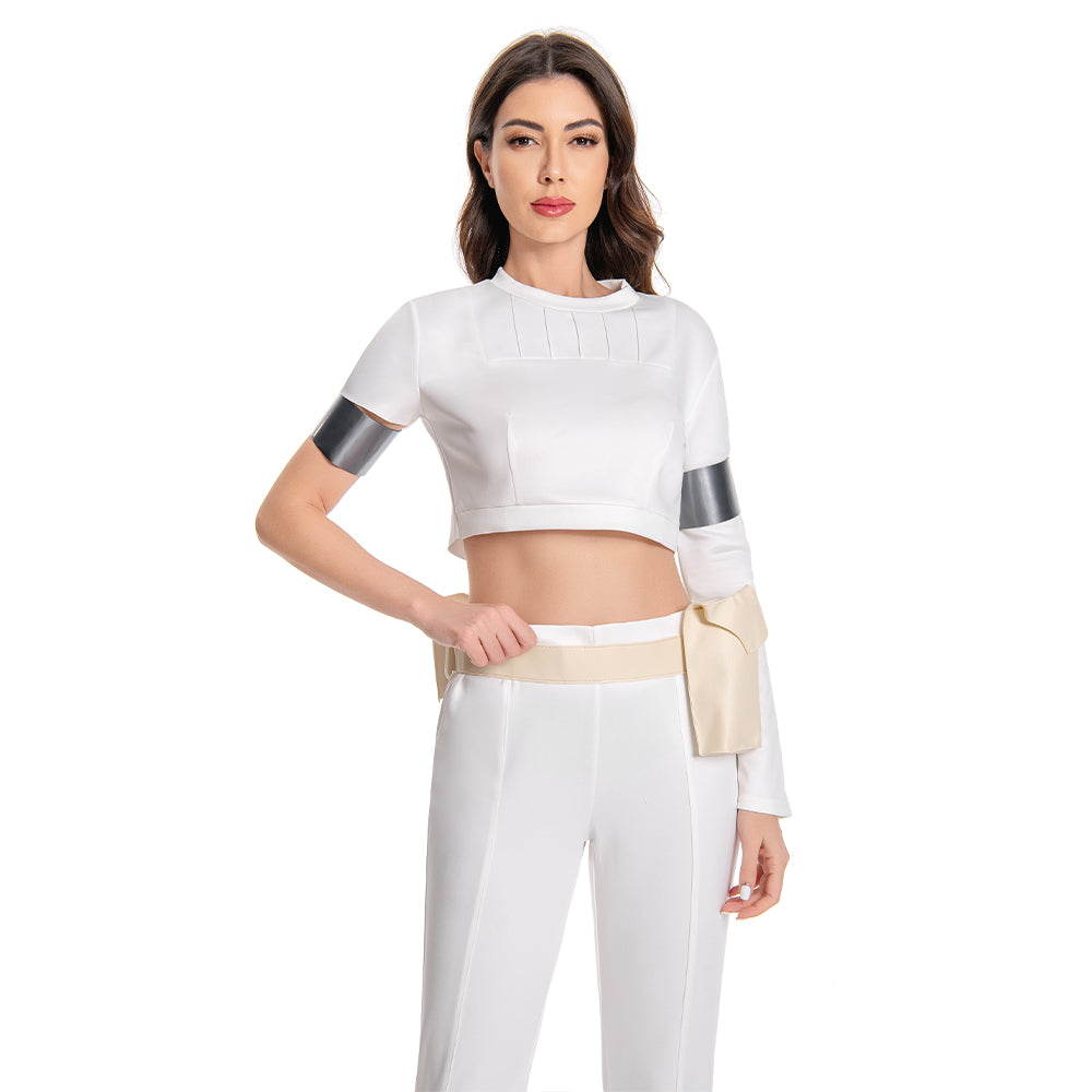 Padme Amidala White Outfits Cosplay Costume Halloween Carnival Suit
