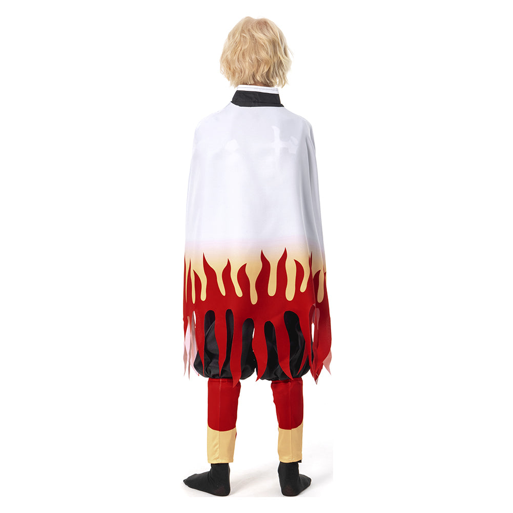 Kimetsu no Yaiba Rengoku Kyoujurou Kids Children Coat Pants Cloak Outfits Cosplay Costume Halloween Carnival Suit