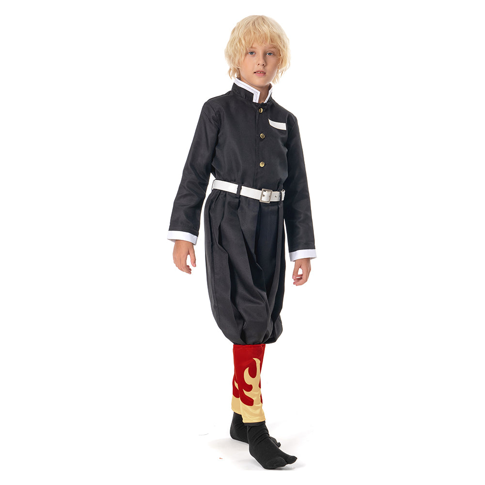Kimetsu no Yaiba Rengoku Kyoujurou Kids Children Coat Pants Cloak Outfits Cosplay Costume Halloween Carnival Suit