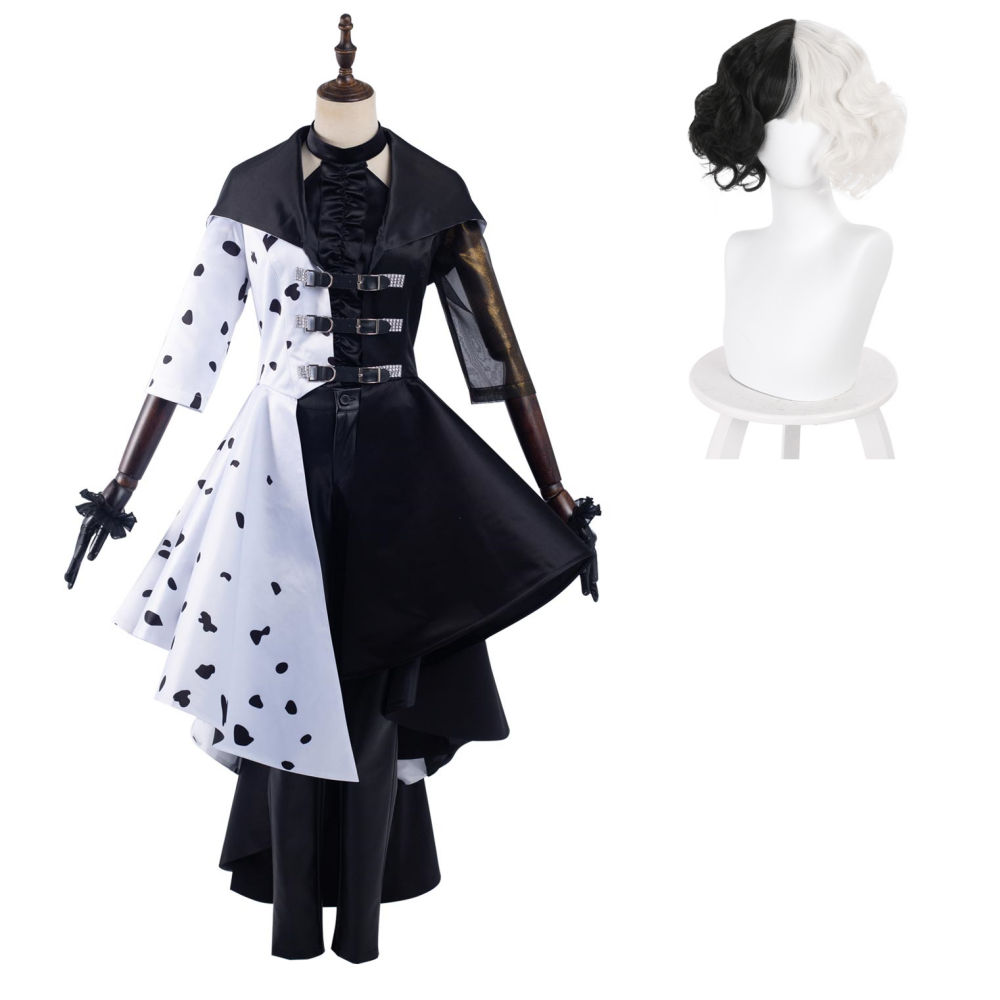 Cruella Cruella de Vil Cosplay Costume Dress Outfits Halloween Carnival Suit