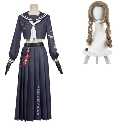 Final Fantasy VII Aerith Seventh High Team Cetra Uniform JK Outfits Halloween Carnival Party Cosplay Costume
