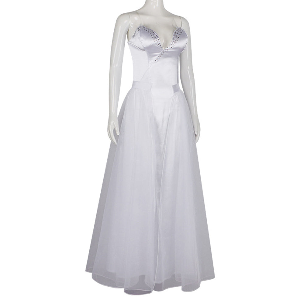 Wicked Glinda White Gown Outfits Halloween Carnival Party Cosplay Costume