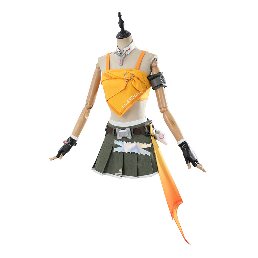 Overwatch Mercy LESSERAFIM Women Top Skirt Set Outfits Halloween Carnival Party Cosplay Costume