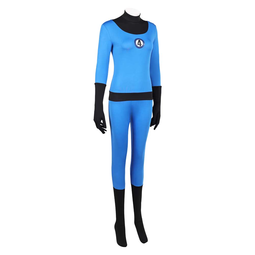 Invisible Woman Blue Jumpsuit Halloween Carnival Party Cosplay Costume