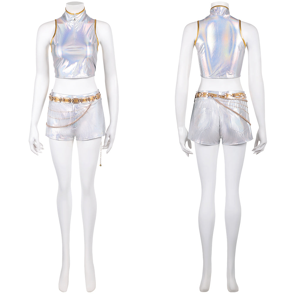 Kpop Demon Hunters Rumi What it Sounds Like Top Pants Set Halloween Carnival Party Cosplay Costume