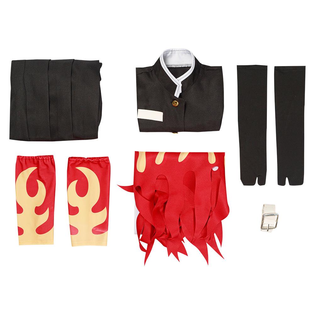 Kimetsu no Yaiba Rengoku Kyoujurou Kids Children Coat Pants Cloak Outfits Cosplay Costume Halloween Carnival Suit