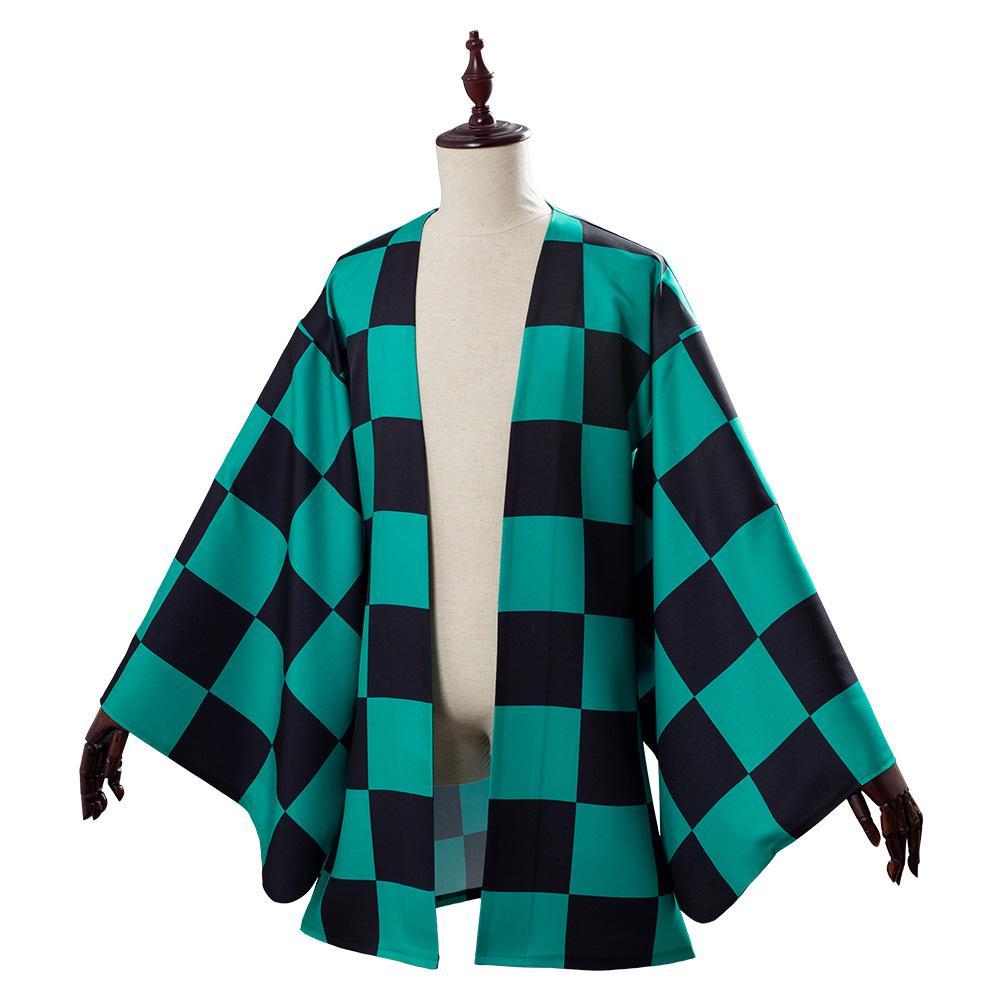 Demon Slayer Kamado Tanjirou Kids Boys Kimono Coat Cosplay Costume
