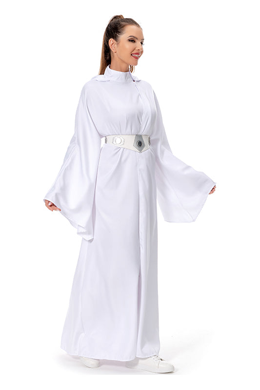 Princess Leia Cosplay Costume White Dress Outfits Halloween Carnival Suit