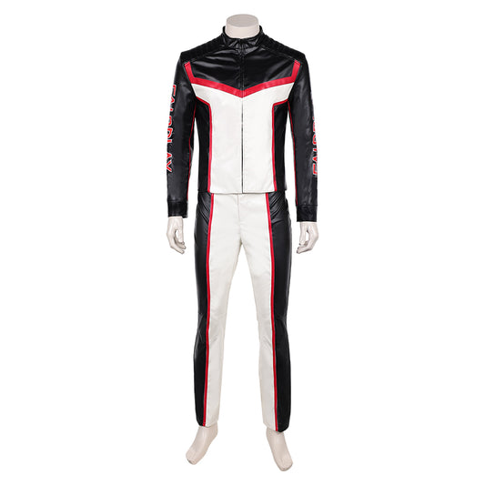 Mister Terrific Men Leather Coat Pants Set Outfits Halloween Carnival Party Cosplay Costume