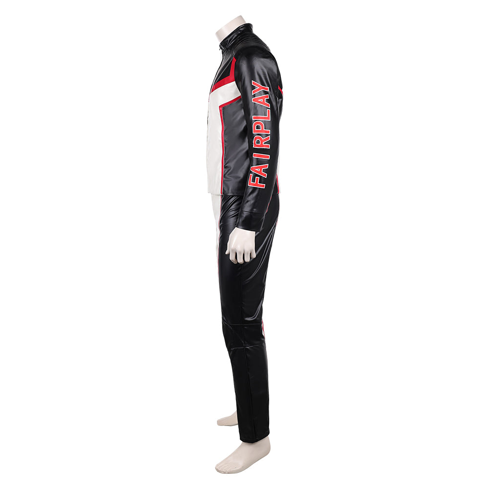Mister Terrific Men Leather Coat Pants Set Outfits Halloween Carnival Party Cosplay Costume