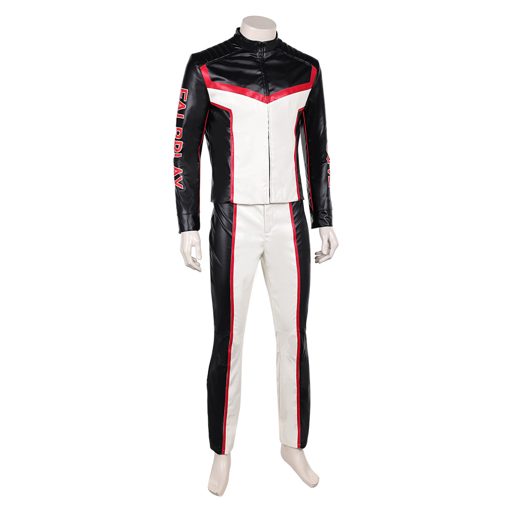 Mister Terrific Men Leather Coat Pants Set Outfits Halloween Carnival Party Cosplay Costume