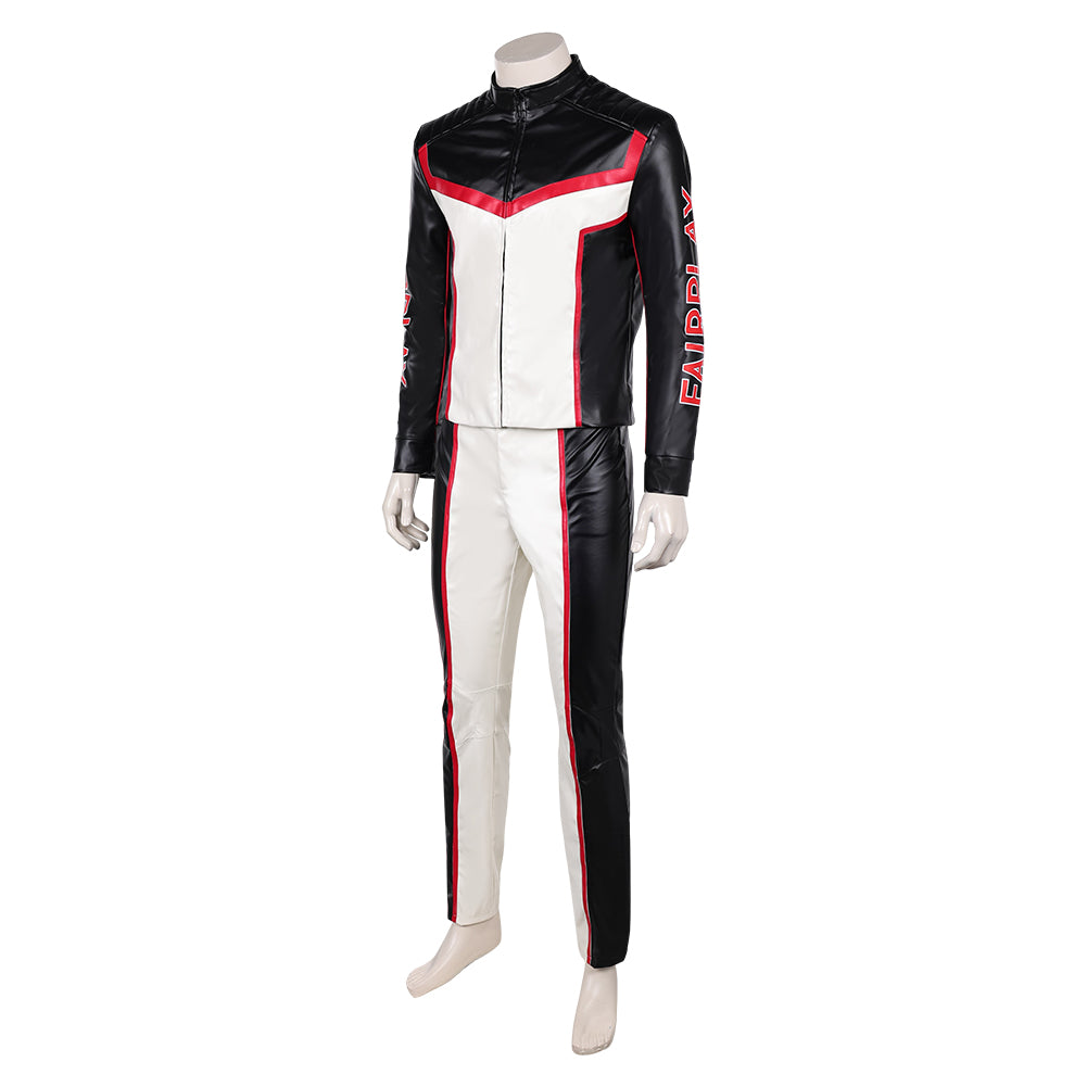 Mister Terrific Men Leather Coat Pants Set Outfits Halloween Carnival Party Cosplay Costume