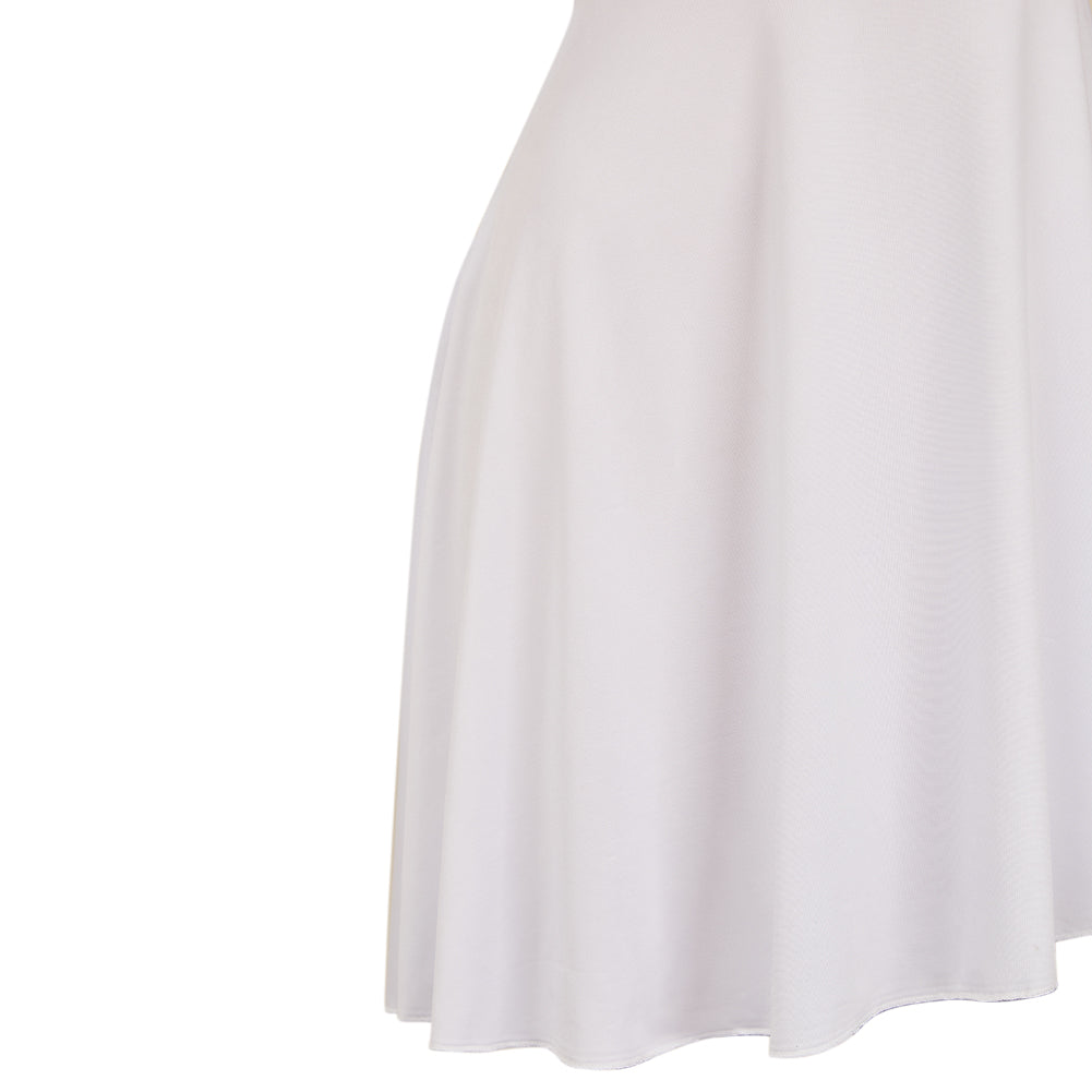 John Wick (2025)  Eve Macarro Women White Printed Dress Halloween Carnival Party Cosplay Costume