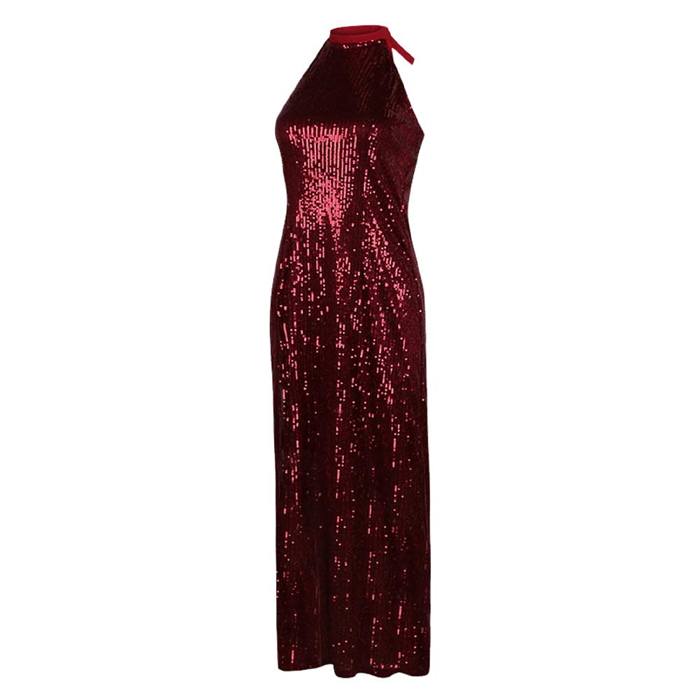 John Wick Eve Macarro The Ballerina Claret Sleeveless Gown Halloween Carnival Party Cosplay Costume