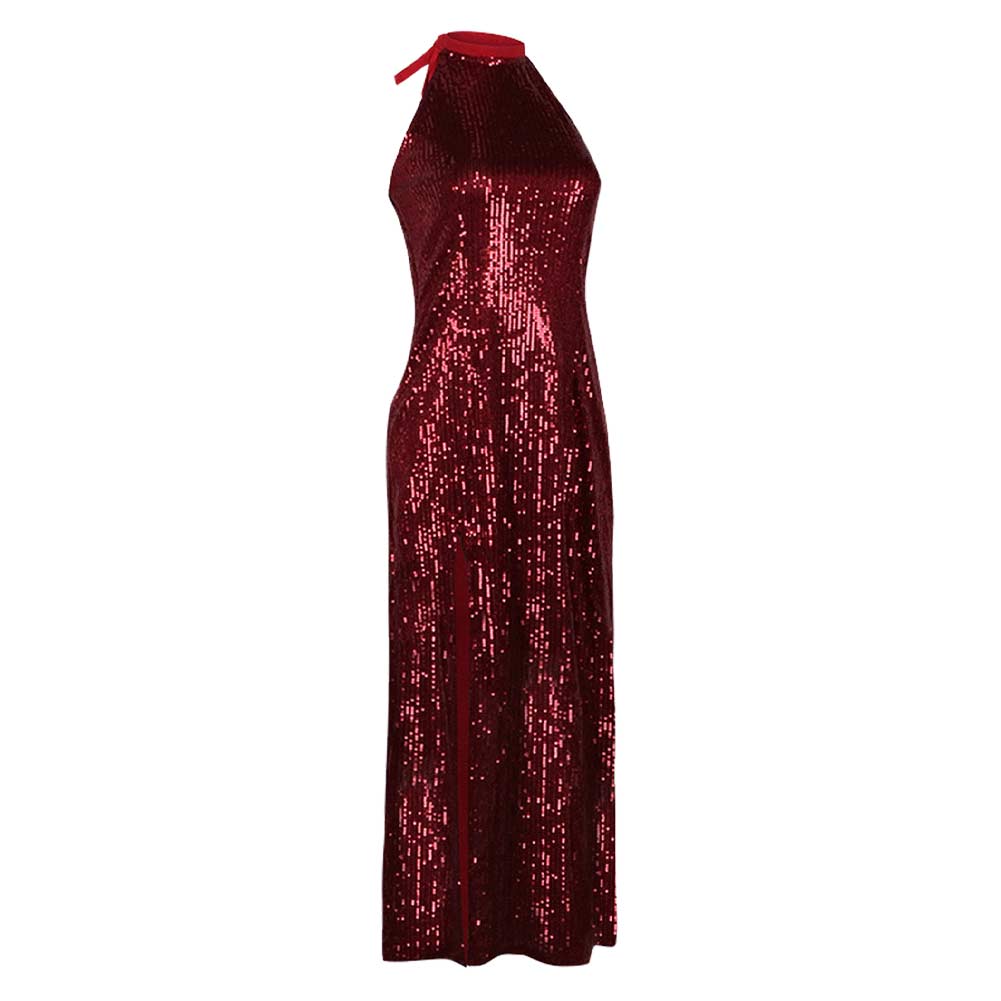 John Wick Eve Macarro The Ballerina Claret Sleeveless Gown Halloween Carnival Party Cosplay Costume