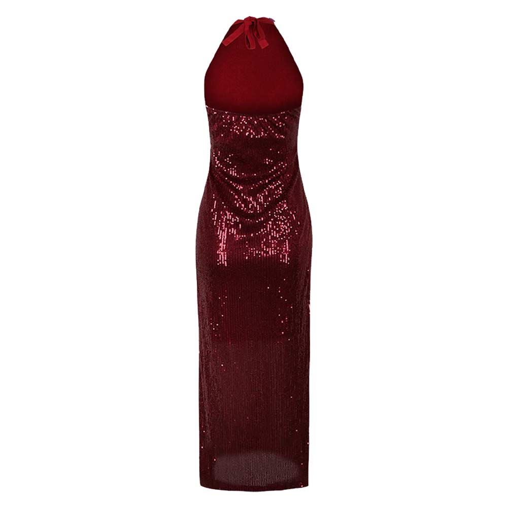 John Wick Eve Macarro The Ballerina Claret Sleeveless Gown Halloween Carnival Party Cosplay Costume