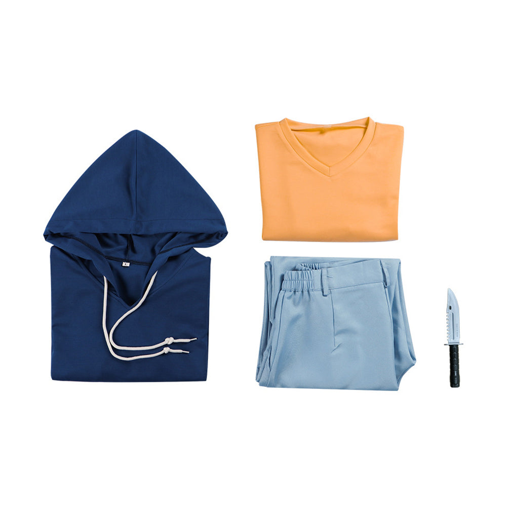Solo Leveling Sung Jin-Woo Blue Hoodie Outfits Halloween Carnival Cosplay Costume