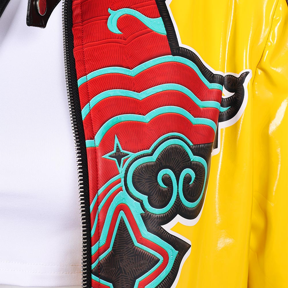 Kpop Demon Hunters Rumi Yellow Leather Jacket Pants Delux version Halloween Carnival Party Cosplay Costume