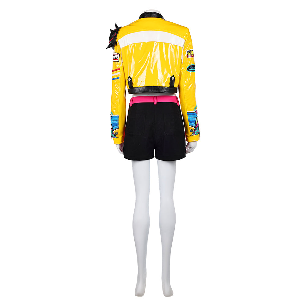 Kpop Demon Hunters Rumi Yellow Leather Jacket Pants Delux version Halloween Carnival Party Cosplay Costume