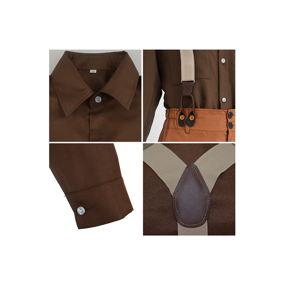 Titanic Jack Dawson Men Brown Suit Set Outfits Halloween Carnival Party Cosplay Costume