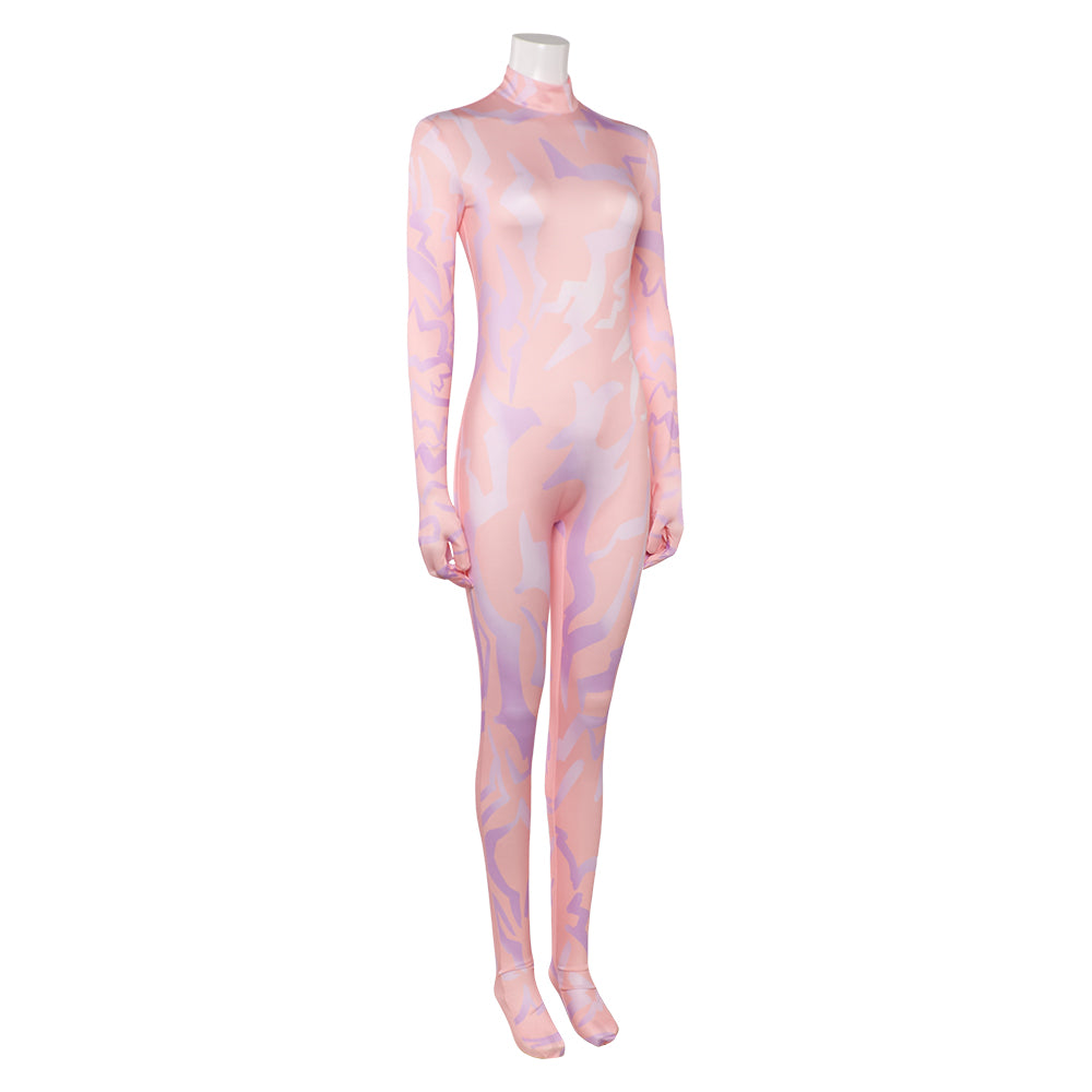 Kpop Demon Hunters Rumi Demonic Pattern Printed Jumpsuit Halloween Carnival Party Cosplay Costume