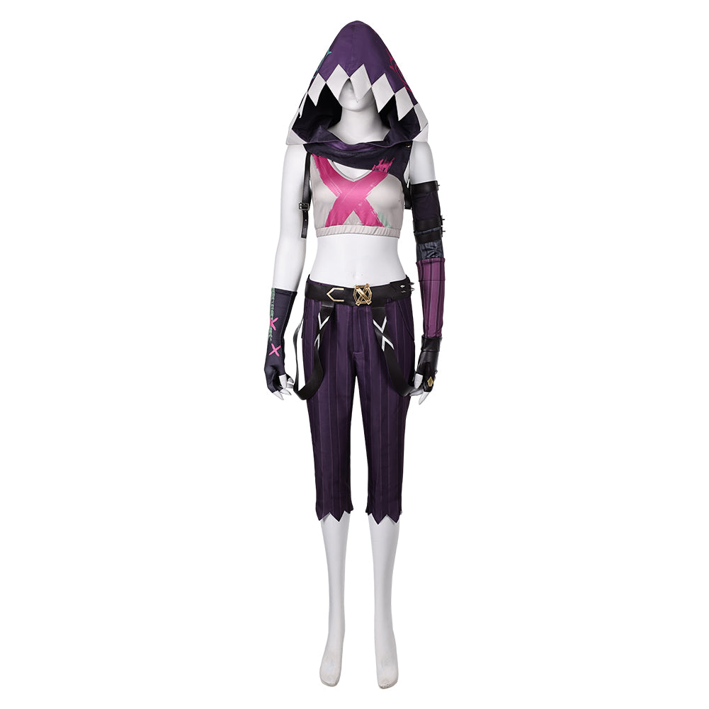 League of Legends Arcane Fractured Jinx Skin Hoodie Outfits Halloween Carnival Cosplay Costume