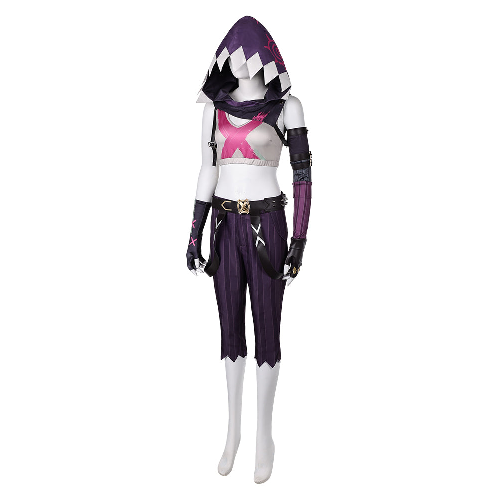 League of Legends Arcane Fractured Jinx Skin Hoodie Outfits Halloween Carnival Cosplay Costume