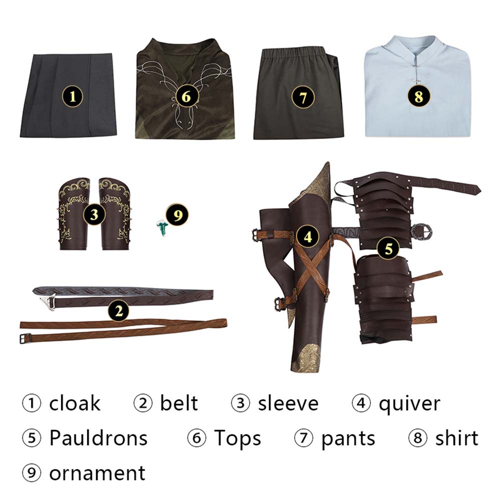 The Lord of The Rings Legolas Fullset Outfits Medieval Fantasy Halloween Carnival Cosplay Costume