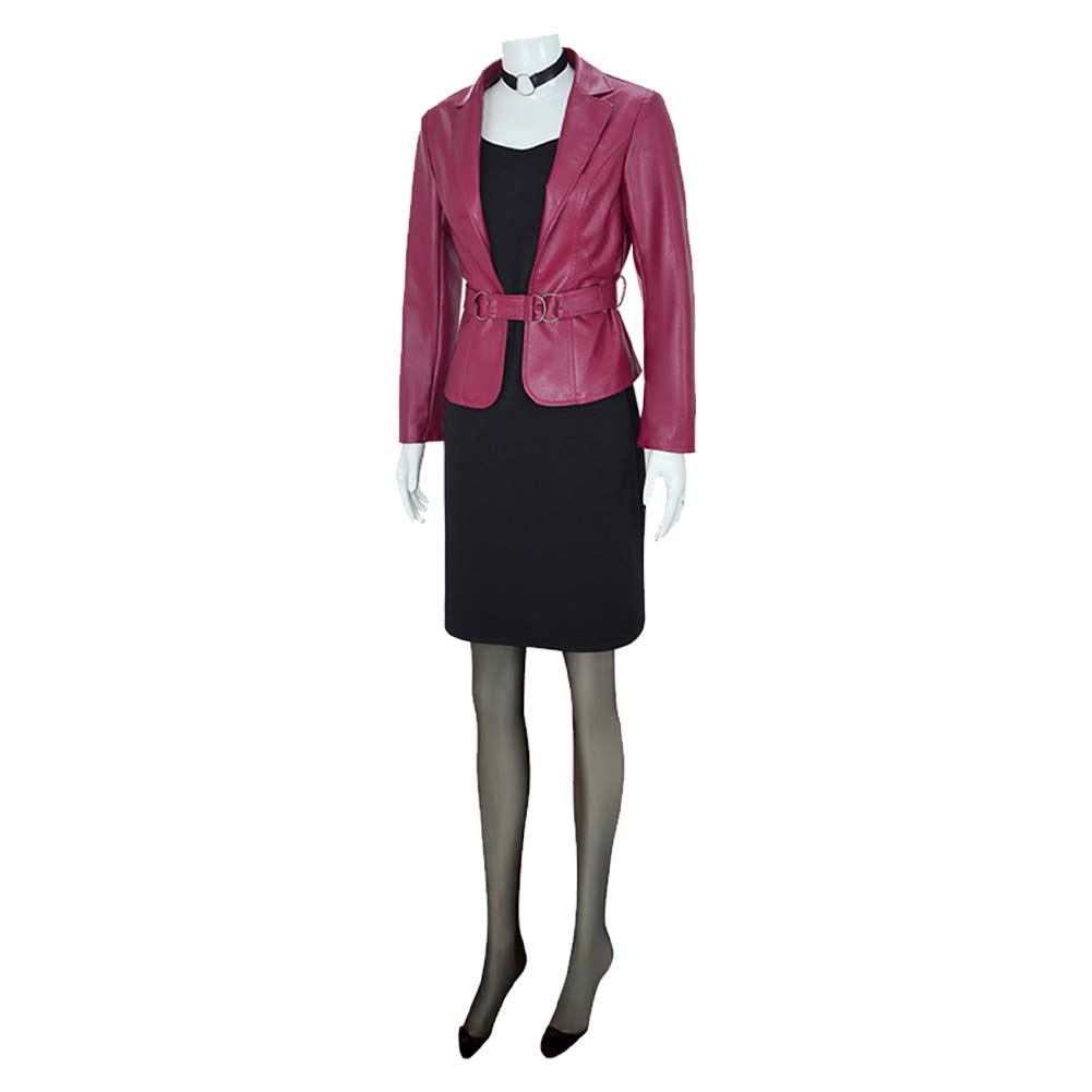 Silent Hill 2 Remake Maria Women Red Leather Suit Set Outfits Halloween Carnival Cosplay Costume